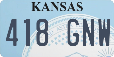 KS license plate 418GNW
