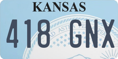 KS license plate 418GNX