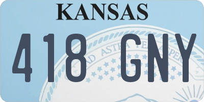 KS license plate 418GNY