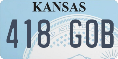 KS license plate 418GOB