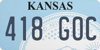KS license plate 418GOC