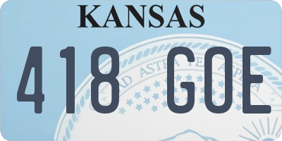 KS license plate 418GOE