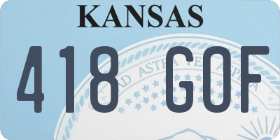 KS license plate 418GOF
