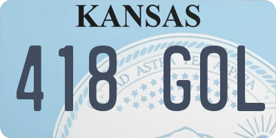 KS license plate 418GOL