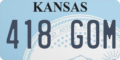 KS license plate 418GOM