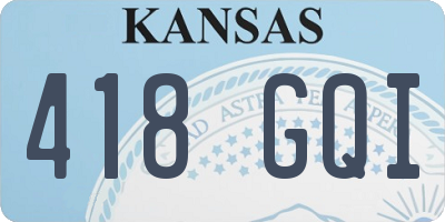 KS license plate 418GQI