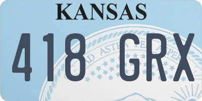 KS license plate 418GRX