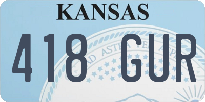 KS license plate 418GUR