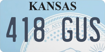 KS license plate 418GUS