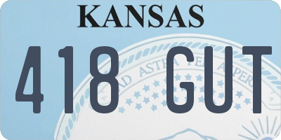 KS license plate 418GUT
