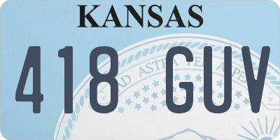 KS license plate 418GUV