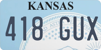 KS license plate 418GUX