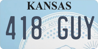 KS license plate 418GUY