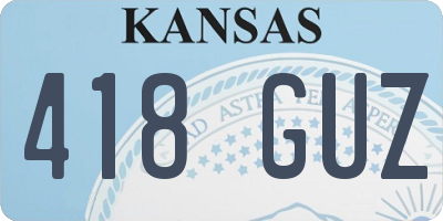 KS license plate 418GUZ