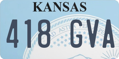 KS license plate 418GVA