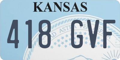 KS license plate 418GVF