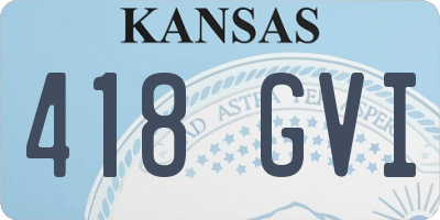 KS license plate 418GVI