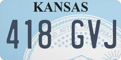 KS license plate 418GVJ