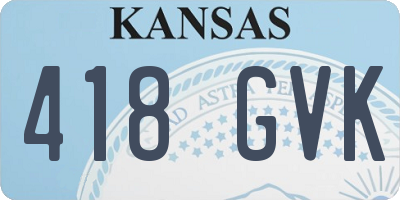 KS license plate 418GVK