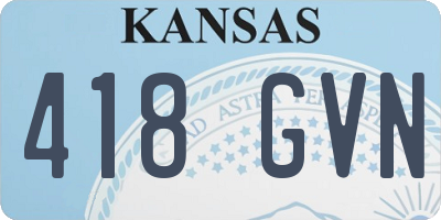 KS license plate 418GVN