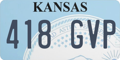KS license plate 418GVP