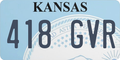 KS license plate 418GVR