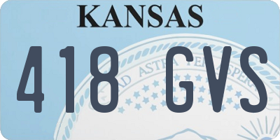 KS license plate 418GVS