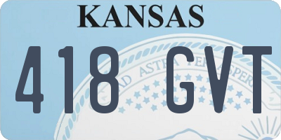KS license plate 418GVT