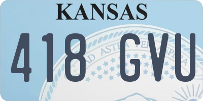 KS license plate 418GVU