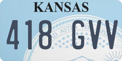 KS license plate 418GVV