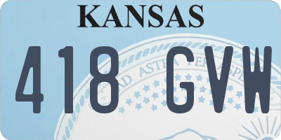 KS license plate 418GVW