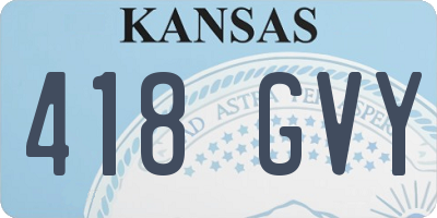KS license plate 418GVY
