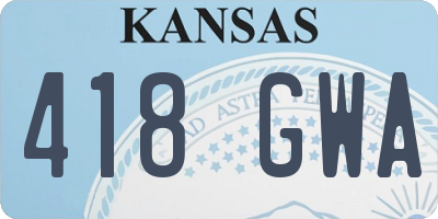 KS license plate 418GWA