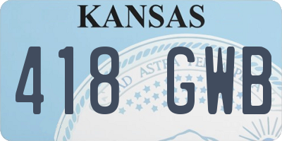 KS license plate 418GWB