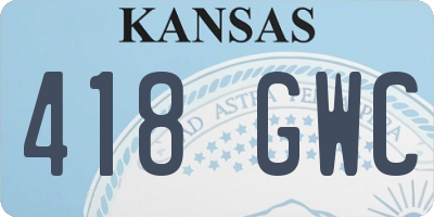 KS license plate 418GWC