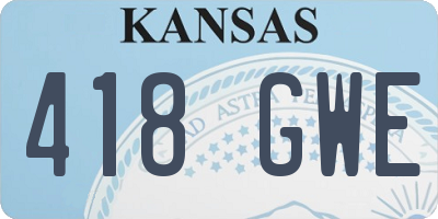 KS license plate 418GWE