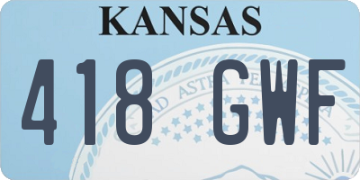 KS license plate 418GWF