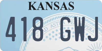 KS license plate 418GWJ