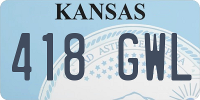 KS license plate 418GWL