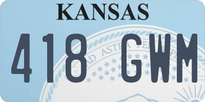 KS license plate 418GWM