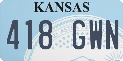 KS license plate 418GWN