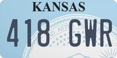 KS license plate 418GWR