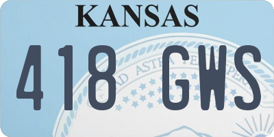 KS license plate 418GWS