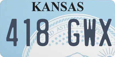 KS license plate 418GWX