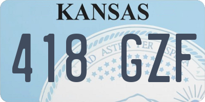 KS license plate 418GZF