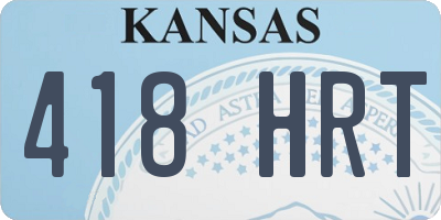 KS license plate 418HRT