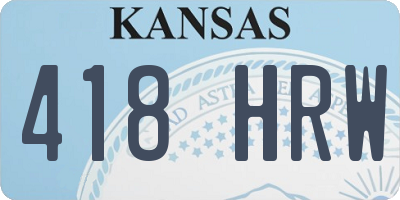 KS license plate 418HRW