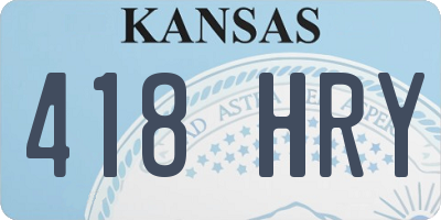 KS license plate 418HRY