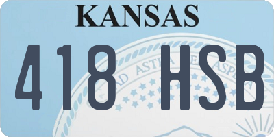 KS license plate 418HSB