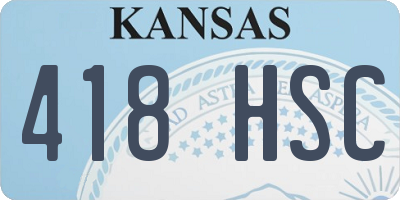 KS license plate 418HSC